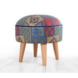 Lorence Home Rugrev Kilim Puf - Mavi Çok Renkli