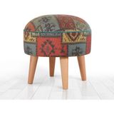 Lorence Home Rugrev Kilim Puf - Yeşil