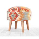 Lorence Home Sefian Kilim Puf - Rustik Çok Renkli