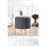 Lorence Home TY4447 Koyu Gri Yuvarlak Copper Puf