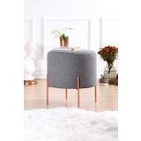 Lorence Home TY4451 Gri Yuvarlak Copper Puf