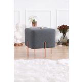 Lorence Home TY4459 Koyu Gri Kare Copper Puf