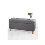 Lorencehome Rocio Sandıklı Bench Puf Koyu Gri