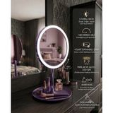 Lorend Tlz Ithalat LED Işıklı Makyaj Aynası Oval 4 Saat Dayanıklı - Mor