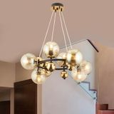 Lorento 8Li Yuvarlak Siyah Gold Modern Cafe,Restoran Için Uygun Retro Salon Avize siyah