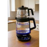 Lorenzo Crystal Pro 4 In 1 Dijital Çay Makinesi Siyah Krom