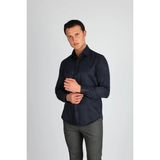 Lorenzo Mazzoli Soft Saten C 506 Lacivert Erkek Gömlek - 2XL