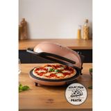 Lorenzo Pietra 12IN1 Pizza Makinesi Lahmacun Tandır Ekmeği Bazlama ve Fırın Yemekleri Tepsi Hediyeli Rosie - Pembe