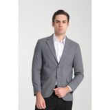 Loreo Erkek Gri Poliviskon Kumaş Yarım Astarlı Mono Yaka Slim Fit Blazer Ceket - 52