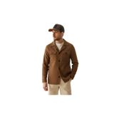 Lores Erkek Hardal Overshirt Esneyen Desenli Kumaş Baharlık Trenç Ceket-Mont Hardal 50