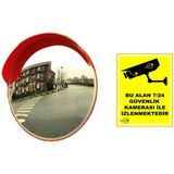 Lorex LR-A25 Akrilik 60 cm Trafik Güvenlik Aynası + Bu Alan 7/24 Izlenmektedir Levhası