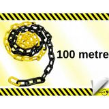 Lorex Plastik Trafik Zinciri 8mm Sarı Siyah , 100 Metre - Sarı - Siyah