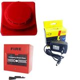 Lorex Yangın İhbar ve Alarm Seti - Yangın İhbar Butonu + Siren + Besleme Adaptörü
