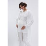Lorian's Ekru Hamile ve Lohusa Pijama Takımı 3'lü Set - L
