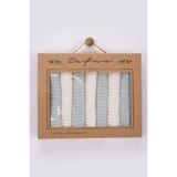 Lorian's Natural Bebek Soft Petek Dokulu Penye Ağız Mendili - 7 Li - %100 Organik -Su Yeşili - Standart