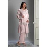 Lorian's Pudra Özel Tasarım Hamile ve Lohusa Pijama Takım 3'lü Set - M