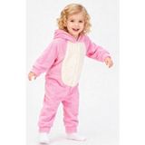 Lorian's Welsoft Koyu Pembe Tavşan Yumuşak Peluş Fermuarlı Bebek ve Uyku Tulumu - 5 Yaş
