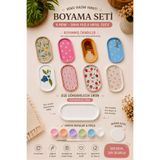 LORİCA Boyanabilir Dekoratif Tepsi Seti – Kendin Boya Tasarla Hobi Kiti – 6 Renk Akrilik Boya ve Fırça Dahil – DIY El Yapımı Dekorasyon – Takı Tepsisi – Mumluk Altlığı – Hediyelik Boyama Seti