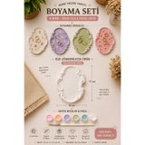 LORİCA Vintage Takı Tabağı Boyama organizer Seti 15x17 cm – 6 Renk Akrilik Boya & Fırça Dahil DIY Dekoratif Tepsi, Takı Organizeri ve Hobi Seti mum tabağı