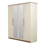 Loriket Gardrop - 4 Kapılı - Krem Rengi