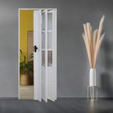 Lorin Katlanır PVC Camlı Akordiyon Kapı Beyaz