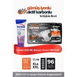 Lorina Aktif Karbon&Gümüş İyon Destekli Bel Bantlı Hasta Bezi Xl - Xxl 24’Lü 4 Paket Bariyer Kremi Hediyeli