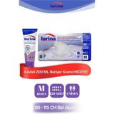 Lorina Bel Bantlı Hasta Bezi M Beden, 30'lu 4 Paket 120 Adet, 200 ml Bariyer Kremi Hediyeli