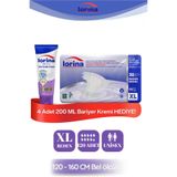 Lorina Bel Bantlı Yetişkin Hasta Bezi XLarge, 120 Adet (4x30'lu Paket), 200 ML Bariyer Kremi Hediyeli