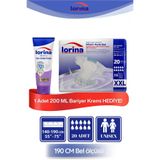 Lorina Hasta Bezi XXL Beden, 20'li Paket, 140-190 cm, Belbantlı, 200 ml Bariyer Kremi Hediyeli