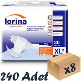 Lorina Tekstil Yüzeyli Bel Bantlı Yetişkin Hasta Bezi Xlarge 30'Lu 8 Paket 240 Adet