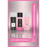 Lorinna Paris Kadın Deodorant Set 3x200 Ml (Libr-ee - Secret Bombshe - My Way)