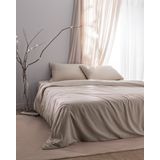 Loris King Size %100 Pamuk Nakışlı Nevresim Takımı - Bej