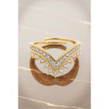 Lorivelle Yüzük Kadın Oval Zirkon Taşlı Titanyum Çelik | 14K Altın Kaplama Ayarlanabilir Modern Tasarım