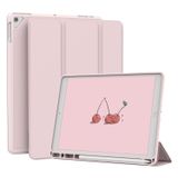 Lornpa iPad 6. Nesil/iPad 5. Nesil/iPad 9,7 inç (2018/2017)/iPad Air 2 ve 1 9,7 inç (2014/2013) için Kılıf, Kalem Tutuculu Koruyucu İnce Folyo Kılıf, Üç Katlı Akıllı Stand Kapağı - Pembe