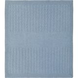 Loro Piana Saç Örgü Kaşmir Italyan Tasarımı Battaniye Mavi - 87 x 77 cm