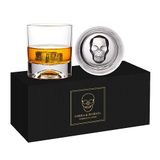 LORSIA El Üflemeli Kristal Kafatası Viski Bardakları, Hediye Kutusunda 2'li Bourbon Bardak Seti - 10 oz Viski, Kokteyl, Rom için Eski Moda Bardaklar - Cadılar Bayramı, Noel, Şükran Günü için Mükemmel