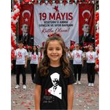 Lorvex 19 Mayıs Atatürk Gençlik Bayramı Tişört %100 Pamuk Oversize Unisex Baskılı Rahat Kalıp - 0-Siyah - 7 - 8 Yaş