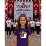 Lorvex 19 Mayıs Atatürk Gençlik Bayramı Tişört %100 Pamuk Oversize Unisex Baskılı Rahat Kalıp - 18-Mor - 3 - 4 Yaş