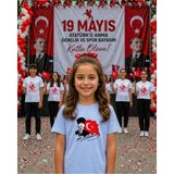 Lorvex 19 Mayıs Atatürk Gençlik Bayramı Tişört %100 Pamuk Oversize Unisex Baskılı Rahat Kalıp - 8-Mavi - 13 - 14 Yaş