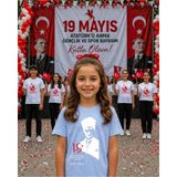 Lorvex 19 Mayıs Atatürk Gençlik Bayramı Tişört %100 Pamuk Oversize Unisex Baskılı Rahat Kalıp - 8-Mavi