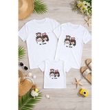 Lorvex Aile Kombin Oversize T-Shirt Anne Baba Çocuk %100 Pamuk Baskılı Rahat Kalıp (3 Adet Ayrı Sipariş Verilmelidir-Tekli Satılmaktadır) - 01-Beyaz - 13 - 14 Yaş