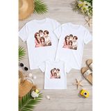Lorvex Aile Kombin Oversize T-Shirt Anne Baba Çocuk %100 Pamuk Baskılı Rahat Kalıp (3 Adet Ayrı Sipariş Verilmelidir-Tekli Satılmaktadır) - 01-Beyaz - 7 - 8 Yaş