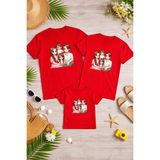 Lorvex Aile Kombin Oversize T-Shirt Anne Baba Çocuk %100 Pamuk Baskılı Rahat Kalıp (3 Adet Ayrı Sipariş Verilmelidir-Tekli Satılmaktadır) - 24-Kırmızı - 11 - 12 Yaş