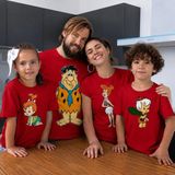 Lorvex Aile Kombin Tişört Oversize %100 Pamuk Baskılı Anne Baba Çocuk Family T-Shirt (Kombin Için Ayrı Ayrı Sipariş Verilmelidir) - 24-Kırmızı - 13 - 14 Yaş