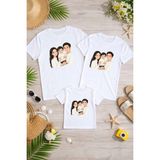 Lorvex Anne Baba Çocuk Kombin Tişört Pamuklu Oversize Aile Kombini T-Shirt (Ürünler Tekli Satılmaktadır) - 01-Beyaz