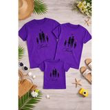 Lorvex Anne Baba Çocuk Kombin Tişört Pamuklu Oversize Aile Kombini T-Shirt (Ürünler Tekli Satılmaktadır) - 18-Mor - 3 - 4 Yaş