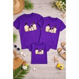 Lorvex Anne Baba Çocuk Kombin Tişört Pamuklu Oversize Aile Kombini T-Shirt (Ürünler Tekli Satılmaktadır) - 18-Mor - XL