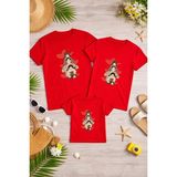 Lorvex Anne Baba Çocuk Kombin Tişört Pamuklu Oversize Aile Kombini T-Shirt (Ürünler Tekli Satılmaktadır) - 24-Kırmızı - XL