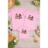 Lorvex Anne Baba Çocuk Kombin Tişört Pamuklu Oversize Aile Kombini T-Shirt (Ürünler Tekli Satılmaktadır) - 50-Pembe - 11 - 12 Yaş