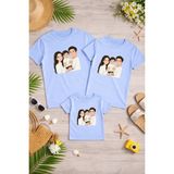 Lorvex Anne Baba Çocuk Kombin Tişört Pamuklu Oversize Aile Kombini T-Shirt (Ürünler Tekli Satılmaktadır) - 8-Mavi - 11 - 12 Yaş
